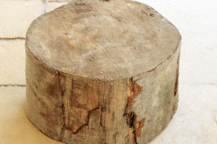 1 - Drevený peň nechajte v chládku preschnúť, na slnku by mohol príliš popukať