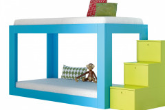 Jednoduchá poschodová posteľ Infi nity značky JJP so schodíkmi s úložným priestorom, cena 2 750,30 eur, www.space4kids.cz