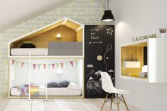 Kompozícia detskej izby z nového katalógu firmy Lagrama inšpirovaná prírodou, cena 5 669,20 eur (posteľ Cottage), www.space4kids.cz