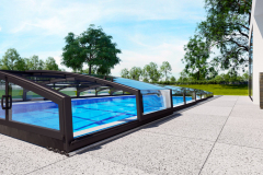 Pri plánovaní bazéna treba myslieťaj na jeho zastrešenie, predĺži kúpaciusezónu a zabezpečí ho v čase neprítomnosti majiteľov (DESJOYAUX)